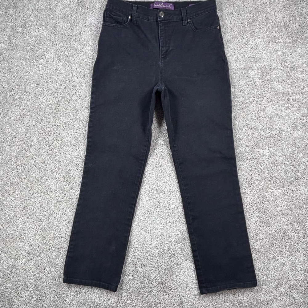 Gloria Vanderbilt Amanda Black High Rise‎ Tapered Jeans Womens 6P Petite Short